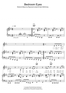 page one of Bedroom Eyes (Piano, Vocal & Guitar Chords)