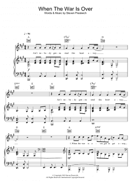 page one of When The War Is Over (Piano, Vocal & Guitar Chords)