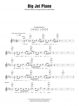 page one of Big Jet Plane (Lead Sheet / Fake Book)
