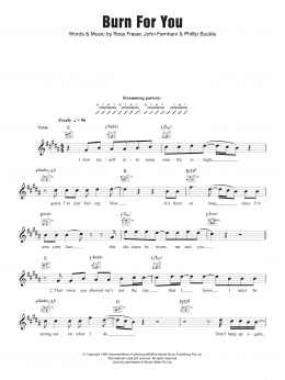 page one of Burn For You (Lead Sheet / Fake Book)