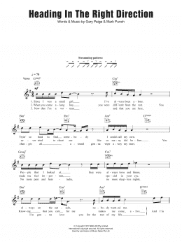page one of Heading In The Right Direction (Lead Sheet / Fake Book)