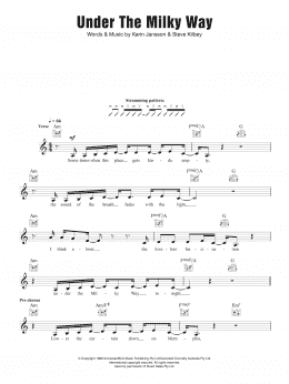 page one of Under The Milky Way (Lead Sheet / Fake Book)