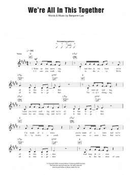 page one of We're All In This Together (Lead Sheet / Fake Book)