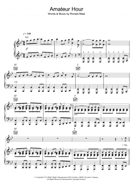 page one of Amateur Hour (Piano, Vocal & Guitar Chords)