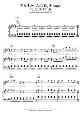 page one of This Town Ain't Big Enough For Both Of Us (Piano, Vocal & Guitar Chords)