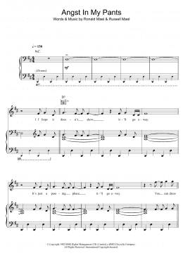 page one of Angst In My Pants (Piano, Vocal & Guitar Chords)