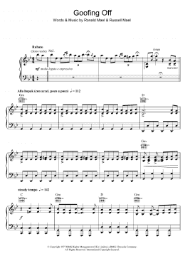 page one of Goofing Off (Piano, Vocal & Guitar Chords)