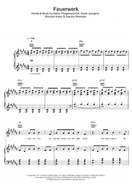 page one of Feuerwerk (Piano, Vocal & Guitar Chords)
