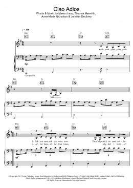page one of Ciao Adios (Piano, Vocal & Guitar Chords)