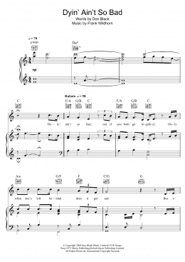 page one of Dyin' Ain't So Bad (from the Musical "Bonnie and Clyde") (Piano, Vocal & Guitar Chords)