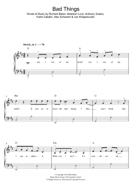 page one of Bad Things (Beginner Piano (Abridged))