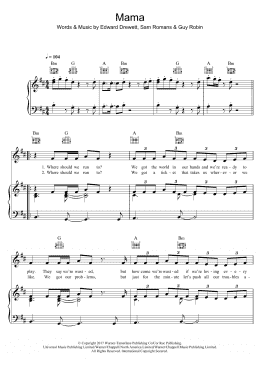 page one of Mama (featuring William Singe) (Piano, Vocal & Guitar Chords)