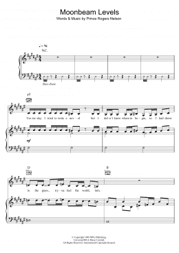 page one of Moonbeam Levels (Piano, Vocal & Guitar Chords)