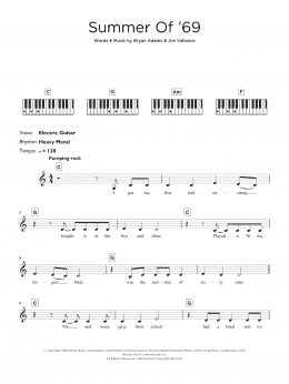 page one of Summer Of '69 (Keyboard (Abridged))