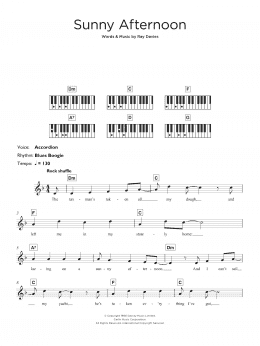page one of Sunny Afternoon (Keyboard (Abridged))