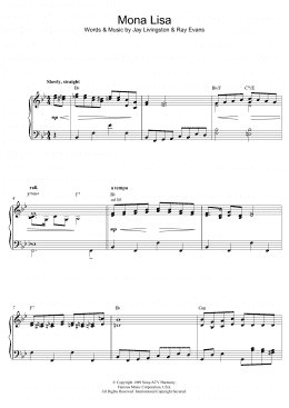 page one of Mona Lisa (Piano Solo)