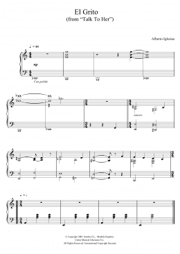 page one of El Grito (from "Talk To Her") (Piano Solo)