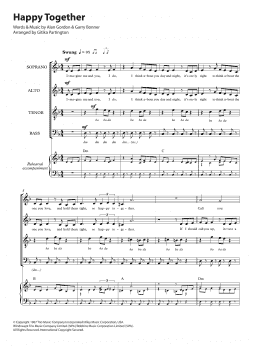 page one of Happy Together (arr. Gitika Partington) (SATB Choir)