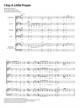page one of I Say A Little Prayer (arr. Gitika Partington) (SATB Choir)