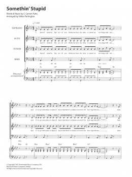 page one of Somethin' Stupid (arr. Gitika Partington) (SATB Choir)