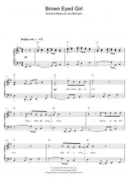 page one of Brown Eyed Girl (Beginner Piano (Abridged))