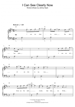 page one of I Can See Clearly Now (Beginner Piano (Abridged))