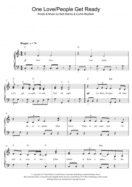 page one of One Love/People Get Ready (Beginner Piano)