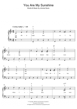 page one of You Are My Sunshine (Beginner Piano (Abridged))