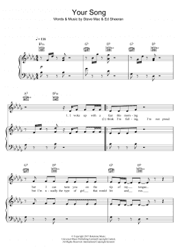 page one of Your Song (Piano, Vocal & Guitar Chords (Right-Hand Melody))