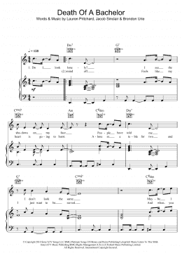 page one of Death of a Bachelor (Piano, Vocal & Guitar Chords)