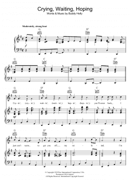 page one of Crying, Waiting, Hoping (Piano, Vocal & Guitar Chords)