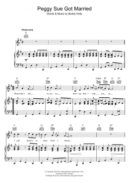 page one of Peggy Sue Got Married (Piano, Vocal & Guitar Chords)