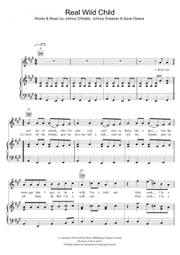 page one of Real Wild Child (Piano, Vocal & Guitar Chords)