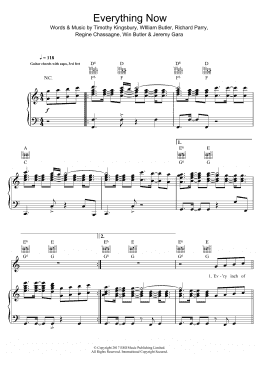 page one of Everything Now (Piano, Vocal & Guitar Chords)