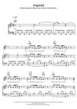 page one of Inspired (Piano, Vocal & Guitar Chords)