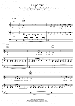 page one of Supercut (Piano, Vocal & Guitar Chords)
