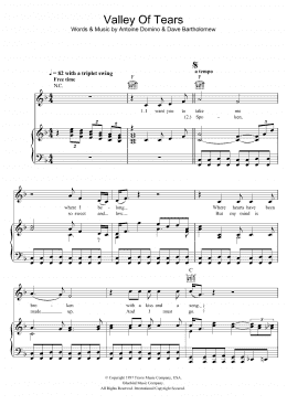 page one of Valley Of Tears (Piano, Vocal & Guitar Chords)