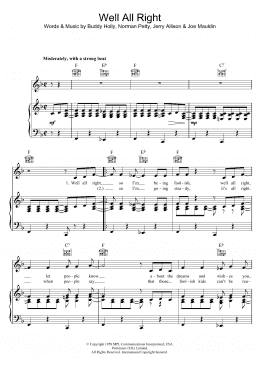 page one of Well All Right (Piano, Vocal & Guitar Chords)