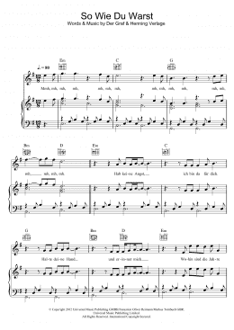 page one of So Wie Du Warst (Piano, Vocal & Guitar Chords)