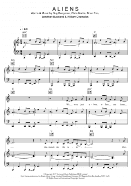 page one of A L I E N S (Piano, Vocal & Guitar Chords)