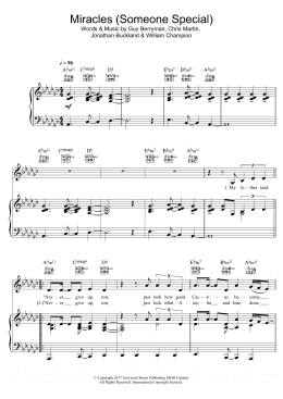 page one of Miracles (Someone Special) (Piano, Vocal & Guitar Chords)