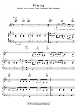 page one of Praying (Piano, Vocal & Guitar Chords)