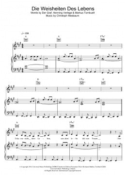 page one of Die Weisheiten Des Lebens (Piano, Vocal & Guitar Chords)