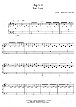 page one of Orphans (from Lion) (Piano Solo)