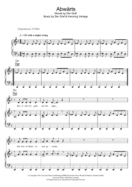 page one of Abwarts (Piano, Vocal & Guitar Chords)