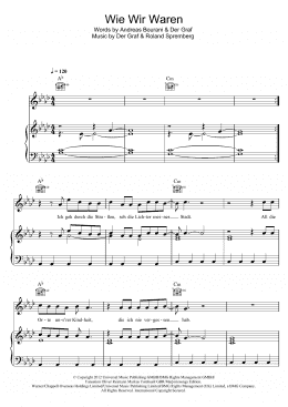 page one of Wie Wir Waren (Piano, Vocal & Guitar Chords)