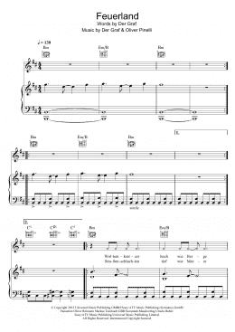 page one of Feuerland (Piano, Vocal & Guitar Chords)