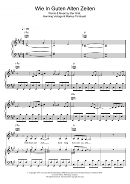 page one of Wie In Guten Alten Zeiten (Piano, Vocal & Guitar Chords)