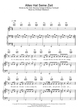 page one of Alles Hat Seine Zeit (Piano, Vocal & Guitar Chords)
