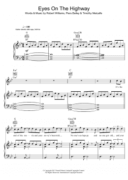 page one of Eyes On The Highway (Piano, Vocal & Guitar Chords)